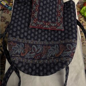 Vera Bradley Navy and Burgundy Paisley Mimi backpack